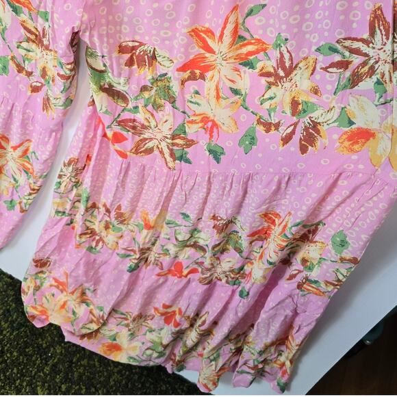 Free People x REVOLVE Paradise Jumpsuit Sugar Magnolia Combo Pink Floral L NEW - Picture 7 of 15